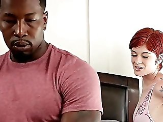 Red-haired Inhales A Black Dick Before Letting It Lose Up Her Cunt