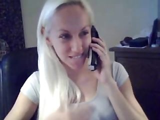 Preggie Blonde Wifey With Big Tits On Webcam