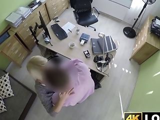Wonderful Blonda Leaned Over And Fucked Hard In Office