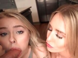 Classy Blondes Making Out And Sucking Dick In Point Of View Flick