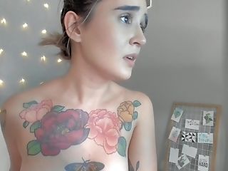 Inked First-timer Teenager Shows Me Her Bald Beaver On Webcam!