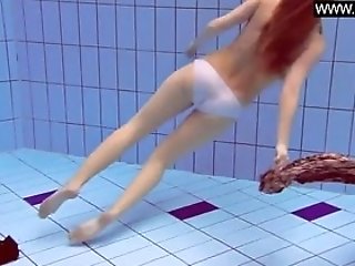 Smallish Tits Ginger-haired Nubile Katka Swims